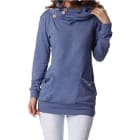 levaca Womens Long Sleeve Button Tunic Top