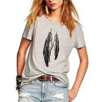 Weigou-Feathers-Printed-T-Shirt-Juniors