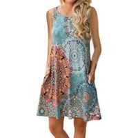 Sleeveless Printed Sundress