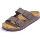 FITORY Mens Sandals, Arch Support Slides with Adjustable Buckle Straps and Cork Footbed