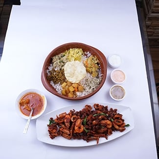 What type of food is available in Abu Dhabi?