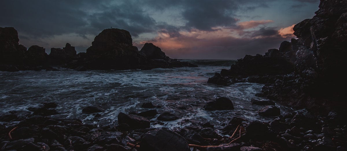 dark seascape scene