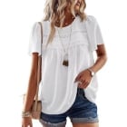 Falechay-Blouses-Chiffon-Clothing-Women Short Sleeve Shirts