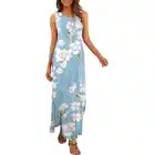 Hount-Womens-Printed-Bohemian-Pockets Maxi Dresses with Pockets