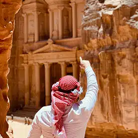 man at petra jordan