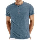 Casual-Sleeve-T-shirts Henley t-shirt