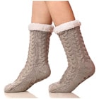 Fleece-Lined with Grippers Slipper Socks