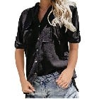 Short-sleeve-shirt-hp-w Womens Button Down Blouse Shirts Short Sleeve