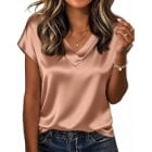 Short Sleeve Blouse V Neck Shirts