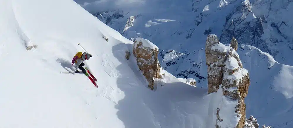 skiing the italian alps