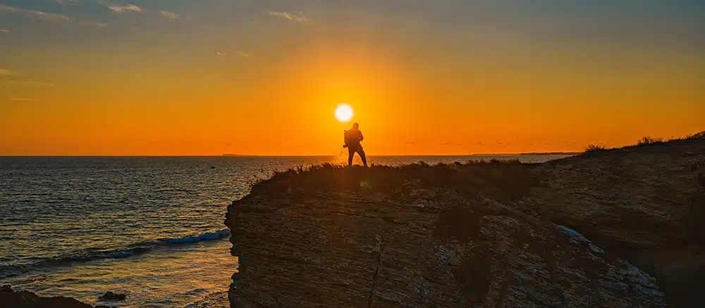 Man in puerto vallerta sunset