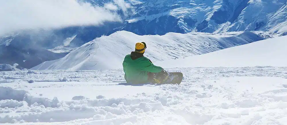 Man snowboarding