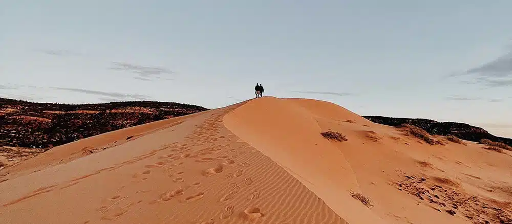 People walking in a desert