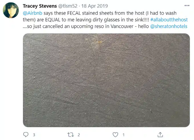 Airbnb Feces-related