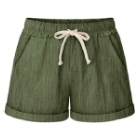 Sobrisah-Womens-Drawstring-Elastic-Chambray Shorts Casual Shorts