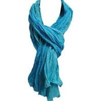 Turquoise-Indian-Crinkled-Cotton