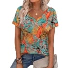 WEESO Womens T Shirts Short Sleeve Summer Tops Cute V Neck Casual Blouses