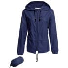 Hount Women's Lightweight Hooded Raincoat Waterproof Packable Active Outdoor Rain Jacket
