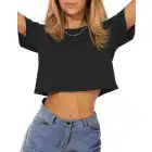 Womens-Summer-Round-Sleeve-Blouse Neck T-Shirts