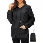 Zando-Lightweight-Raincoats-Waterproof-Windbreaker Rain Jacket Women