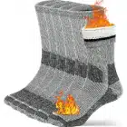 Buttons-Pleats-Merino-Thermal-Charcoal Winter Boot Sock