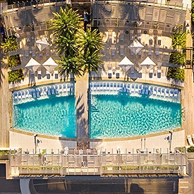 Fairmont Hotel in Austin, Bird's eye view of pool