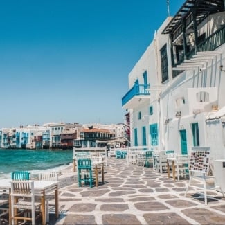 Where should I stay in Santorini for the first time?