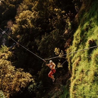 Zipline through the rainforest