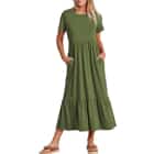 Sleeve Crewneck Swing Dress