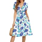 V-Neck Floral Party Dress
