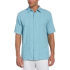 Cubavera-Chambray-Geometric-Button-Down-Delphinium Shirt