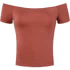 Short Sleeves Off The Shoulder Solid Crop Top