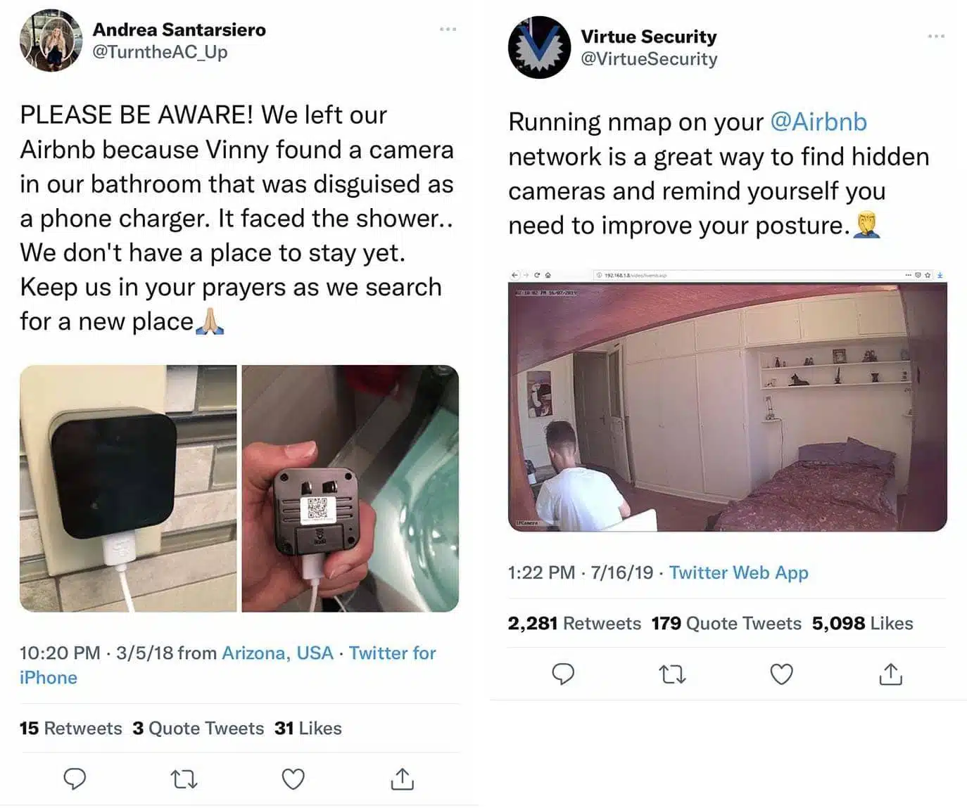 cameras hidden in Airbnbs
