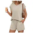 Womens-Short-Barbados Womens Crew Neck Two Piece Short